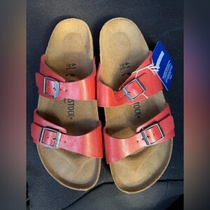 Birkenstock New w/o Box Sydney Graceful Mars Red Birko-Flor